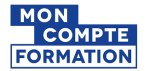 Logo de la plateforme Mon Compte Formation, pour que chaque actif puisse utiliser son CPF et suivre une formation chez modula formation